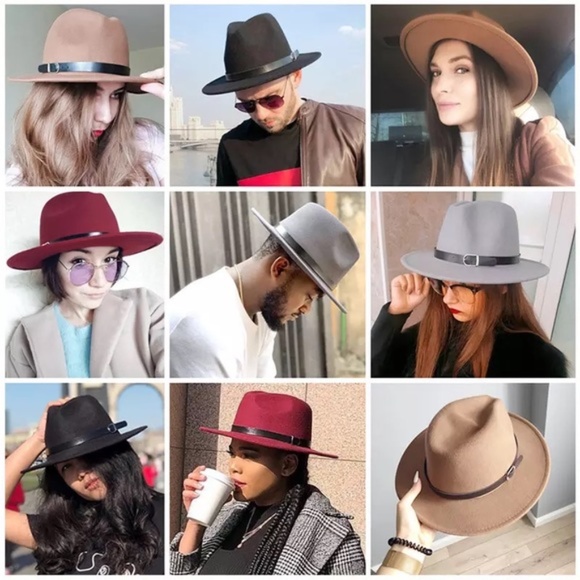 Fedora Wide Remove Trim Firm Brim Vegan Wool Hat main image 6